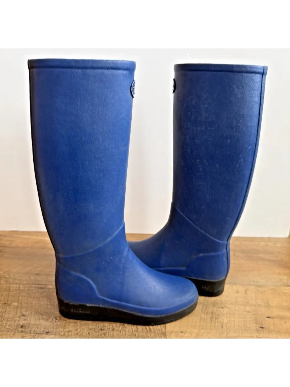 Le Chameau Paris Women's Blue Jersey Lined Rain Boots EU 36 / US 5.5 -6